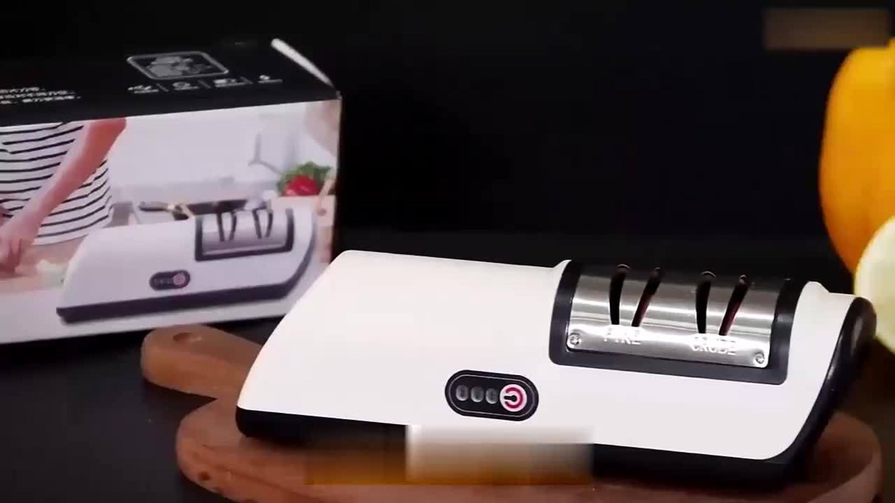 Electric Knife Sharpener 2-Stage ¨C Automatic Professional Kitchen Knife Sharpener with Built-In Guides & Sanding Wheel for All Knives, Santoku, Fillet, Chef & Hunting Blades