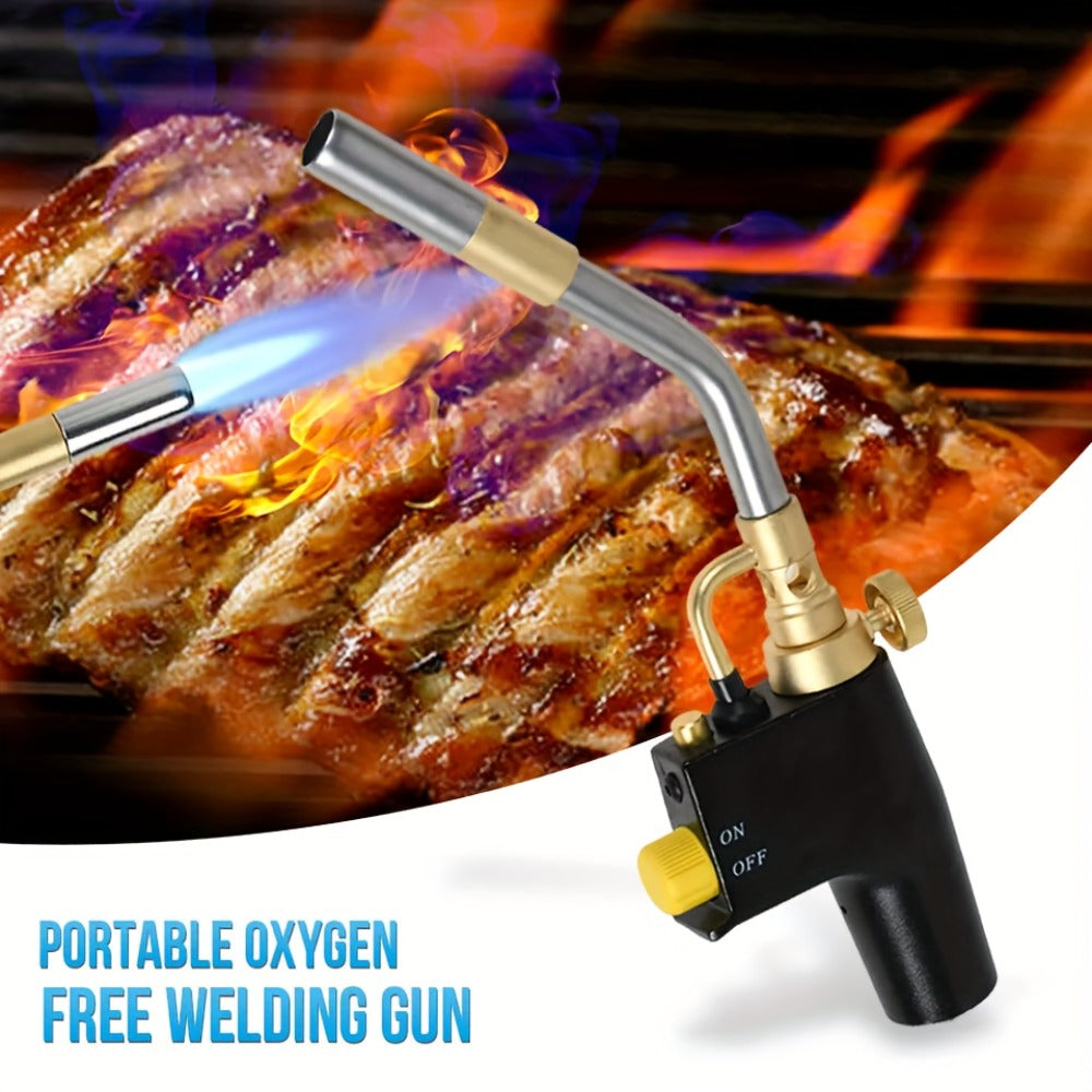 Trigger Start Propane Torch Head, High Intensity Flame MAPP Gas Torch with Instant On/Off Trigger, Adjustable Flame Control, Piezo Ignition, for Soldering Brazing Welding Heating Searing Sous Vide