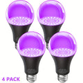 UV Black Light Bulbs 12W LED UVA 385-400nm - Glow in the Dark Party Blacklight Bulb for Halloween, Christmas, Body Paint & Fluorescent Decor, E26 Base
