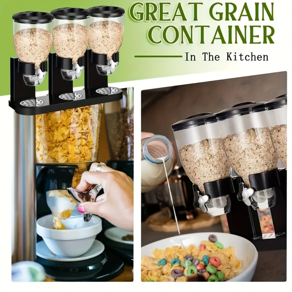 Dry Food Dispenser & Candy Organizer with Spoon Bowl Lid ¨C Countertop Snack Container for Pantry Kitchen 17.5 Oz