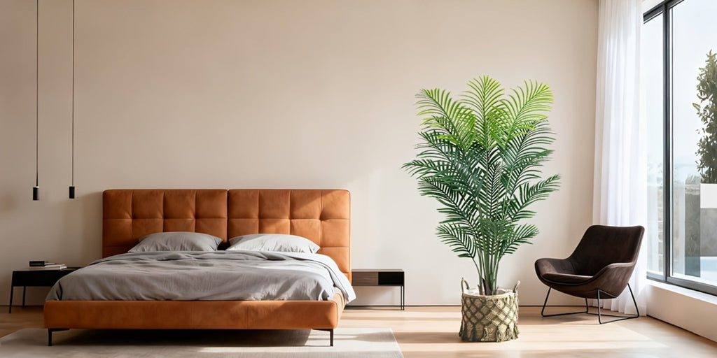Artificial Palm Tree Fake Indoor Plant ¨C 4/5/6FT Faux Tropical Areca Palm with Realistic Leaves, Planter Options, for Living Room Bedroom Office Patio Home Decor
