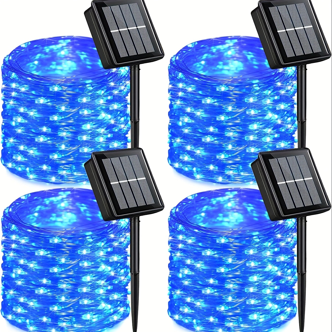Solar Fairy String Lights Outdoor ¨C 110 LED Copper Wire Solar Twinkle Lights with 8 Modes & Touch Control for Christmas Tree, Garden, Patio, Wedding & Party ¨C 2, 4 or 8 Pack