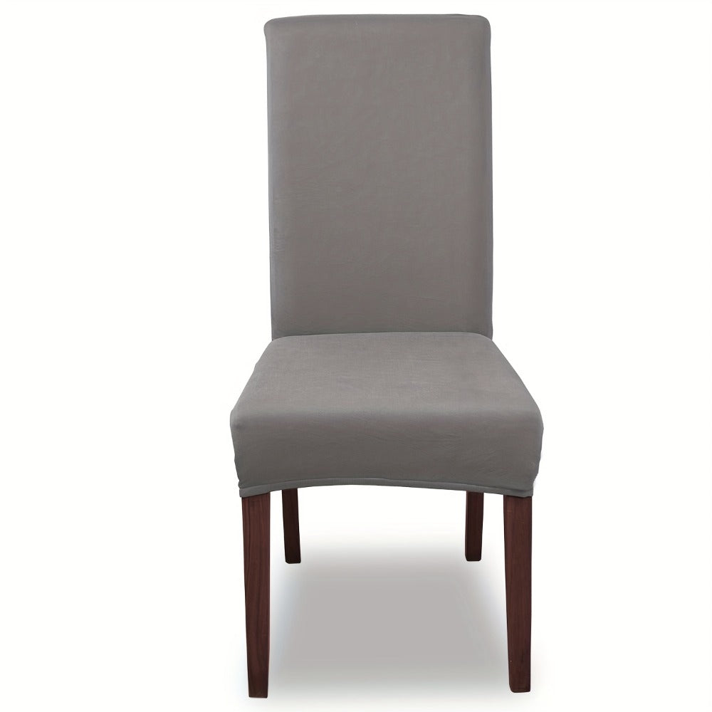 Silky Fiber Elastic Dining Chair Covers Set | Stretch Milk Fiber Slipcover, All-in-One Furniture Protector for Kitchen Wedding Office Hotel Living Room, 4pcs or 6pcs, 8 Colors
