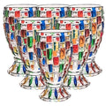 Colorful Geometric Rim Drinking Glasses Set ¨C Shatterproof Wine Glasses for Champagne, Iced Tea & Cocktails ¨C Dishwasher Safe ¨C Perfect Gift for Christmas, Valentine's Day & Parties ¨C 2pcs or 6pcs