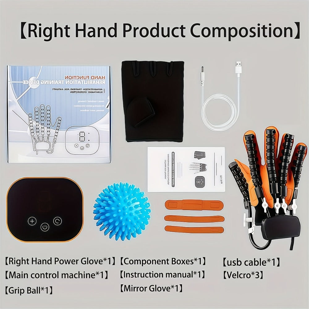 Rehabilitation Robot Gloves for Hand & Finger Training, Air Pressure Finger Exercise Device with LCD Touch Screen, Stroke Recovery & Finger Separation Rehab Glove for Elderly, Left or Right Hand M-XXL
