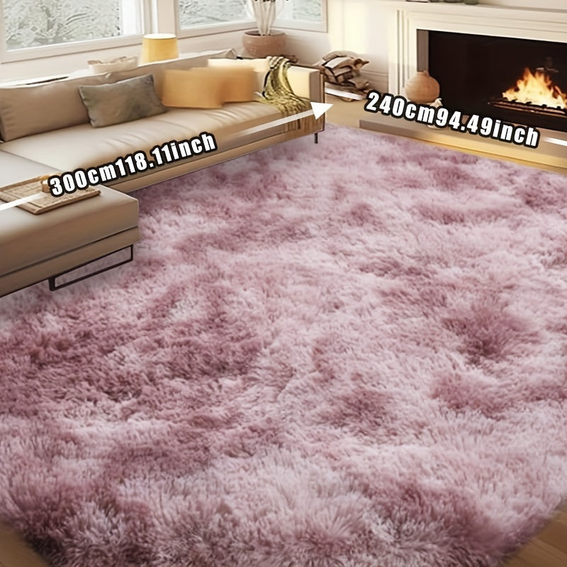 Fluffy Rug Plush Soft Indoor Carpet Non-Slip for Living Room Bedroom Hallway Runner Nursery Kids Play Area ¡ª Tie Dye & Solid Colors Multiple Sizes