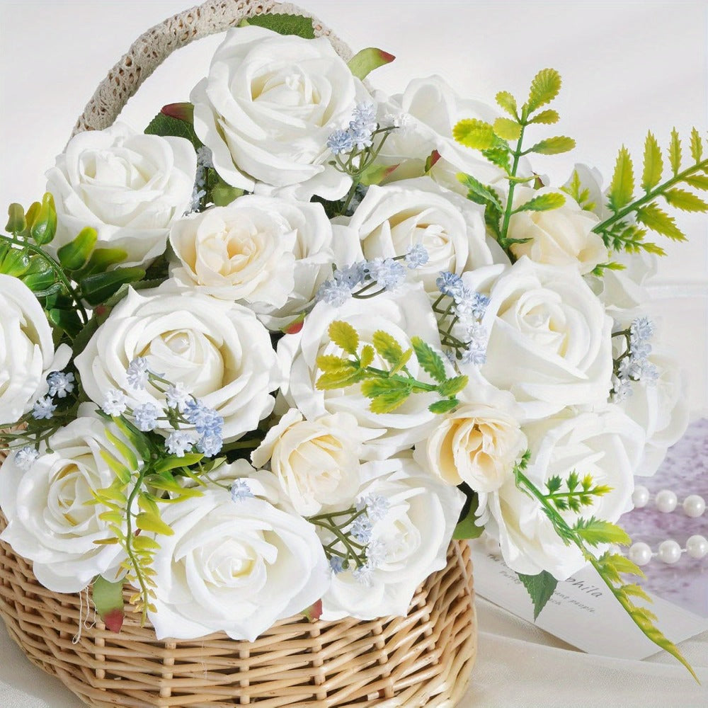 Artificial Roses Bulk with Long Stems ¨C Real Touch Velvet Fake Flowers for Wedding Bouquet, Bridal Centerpiece, Valentine's Day, Mother's Day, Home Decor (50/100pcs, Multi Colors)
