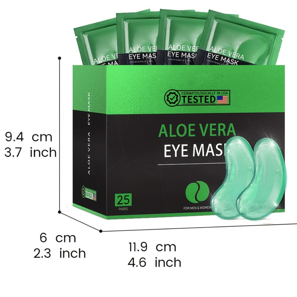 Under Eye Patches 25 Pairs ¨C Aloe Vera & Collagen Eye Mask for Dark Circles, Puffiness & Deep Hydration, Hyaluronic Acid, Plant Extracts, Sulfate-Free, All Skin Types, Daily Skincare for Women & Men