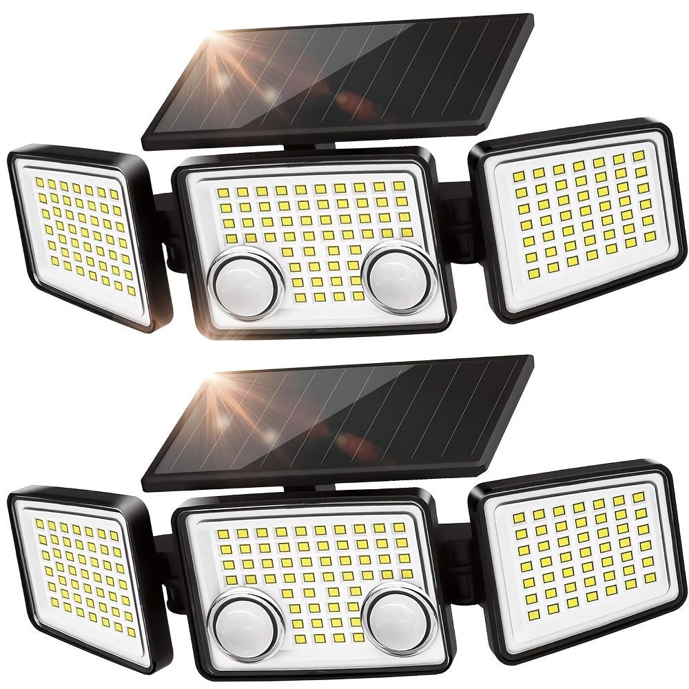 Solar Motion Sensor Light Outdoor ¨C 3000LM 7000K 152 LED Flood Light with Dual Sensor, IP54 Waterproof, 270¡ã Wide Angle & 3 Modes for Garden, Fence & Eaves (2 or 4 Pack)