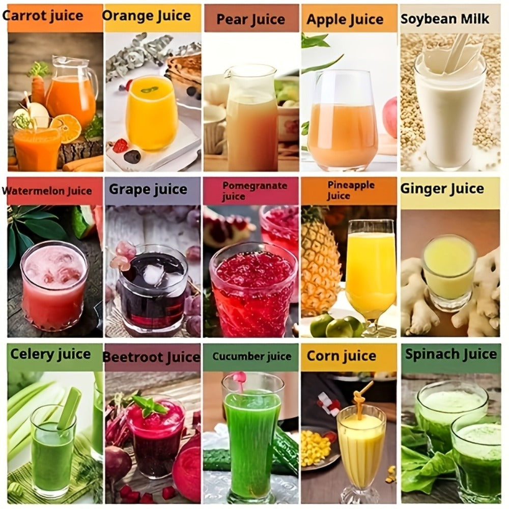 Juicer Machine Wide Mouth Juice Extractor Blender Food Processor 3-Speed Settings Easy Clean One-Touch Operation Multi-function with Detachable Parts for Vegetables Fruits