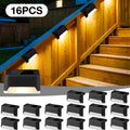 Solar Step Lights IP65 Waterproof ¨C LED Deck Lights for Outdoor Stairs, Fence & Pathway, Auto On/Off Dusk to Dawn, 12-Hour Night Lighting for Garden, Patio, Driveway & Commercial Spaces