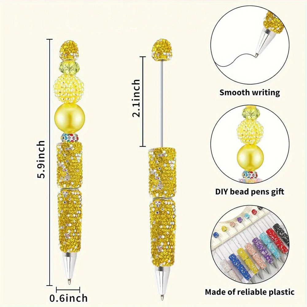 Glitter Beaded Pens Set 20pcs Sparkly String Bead Ballpoint Pens Colorful Fun Writing Pens for Office School Party Favors Wedding Gifts Birthday Presents Girls Women
