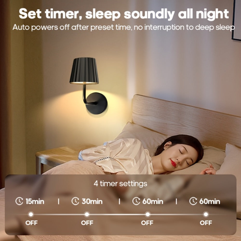 LED Wall Sconce Touch Dimmable Remote Control USB Powered Battery Backup 3 Color Temperatures Timer Easy Install for Bedroom Living Room Hallway Low Voltage No Wiring 1pc or 2pcs