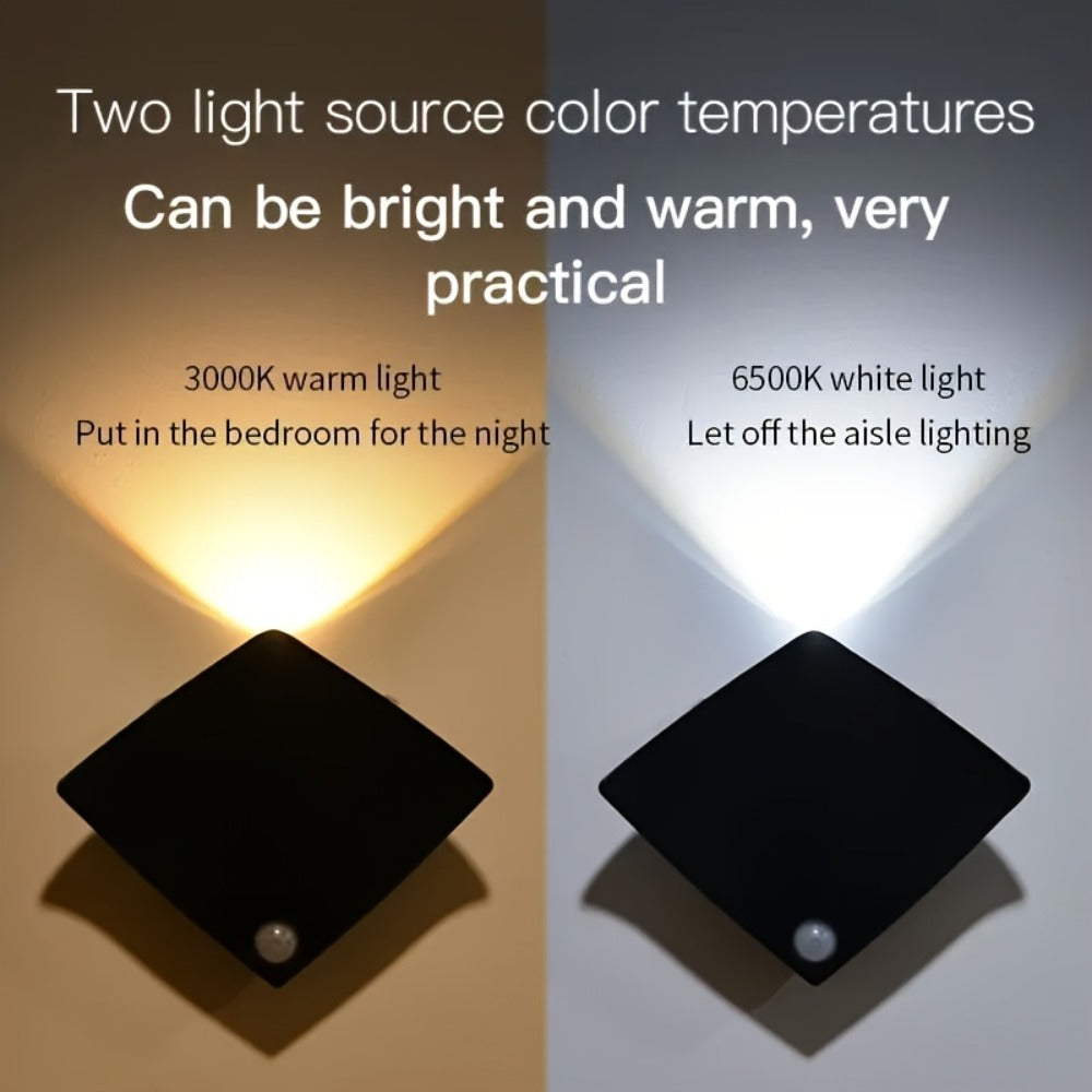 Magnetic LED Motion Sensor Wall Light USB Rechargeable ¨C Wireless Night Light for Hallway, Stairs, Bedroom & Kitchen in White or Warm Light (1, 2 or 4 Pack)