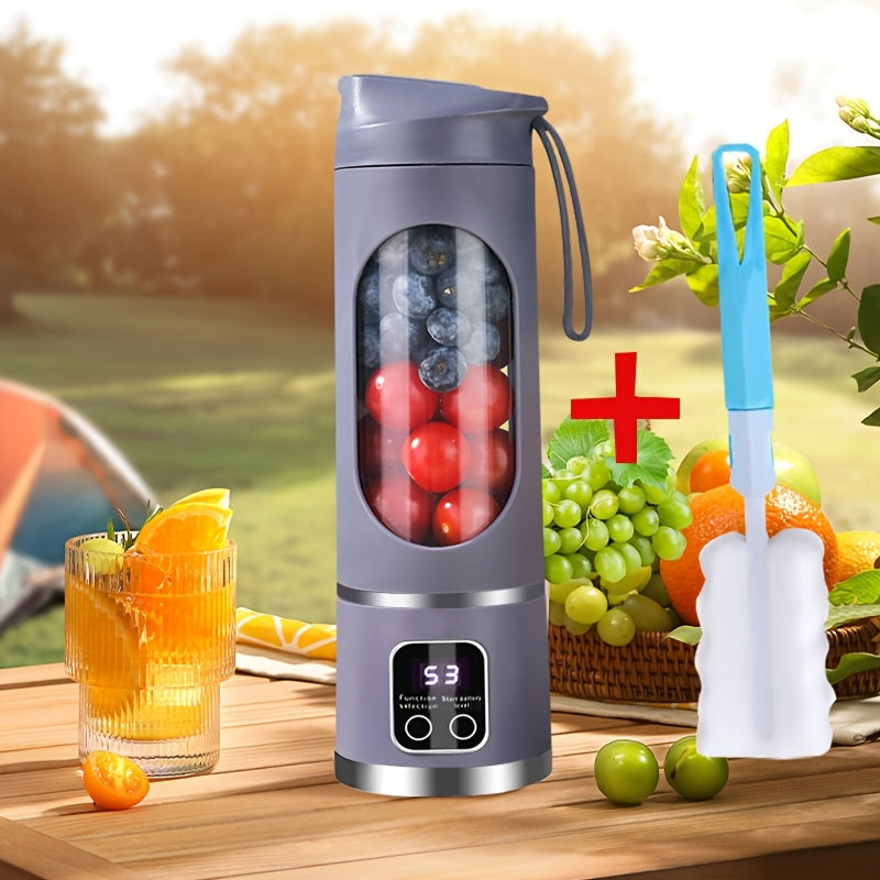 Portable Juicer USB Rechargeable with LED Display - Handheld Personal Blender for Smoothies, Juice & Ice Crush, Li-Ion Battery Powered Mini Juicer Cup for Home, Gym, Travel & Outdoor, Multiple Styles