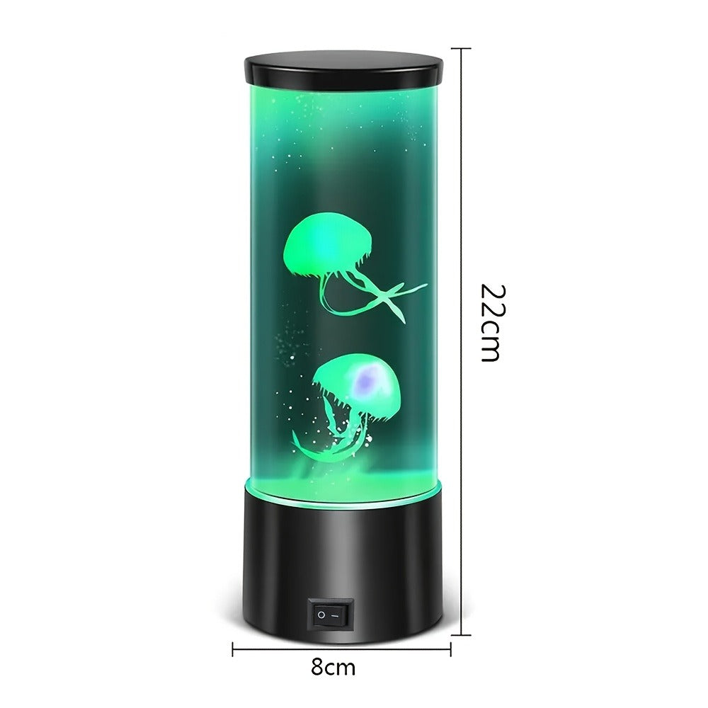 Jellyfish Lamp Deep Sea Atmosphere Night Light - Lifelike Color Changing LED Jellyfish Lava Lamp for Bedroom, Home Decor, Headboard, Easy Install, Soft Glow Nightlight Gift