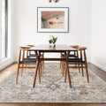 Vintage Chenille Area Rug Non-Slip Machine Washable ¨C Retro Print Lightweight Carpet for Living Room, Bedroom, Dining Area & Home Office ¨C Light Taupe Brown, 8 Sizes
