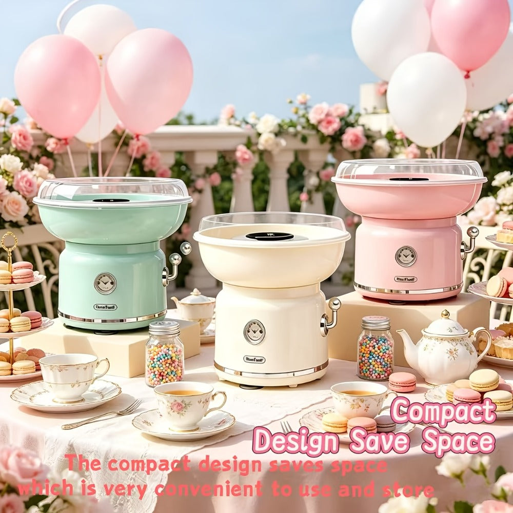 Cotton Candy Machine for Home & Commercial Use ¨C Desktop Tabletop Floss Maker, Food-Grade Anti-Scald Design, Makes Colorful Fancy Spun Sugar, Includes Colored Sugar & Rolling Sticks