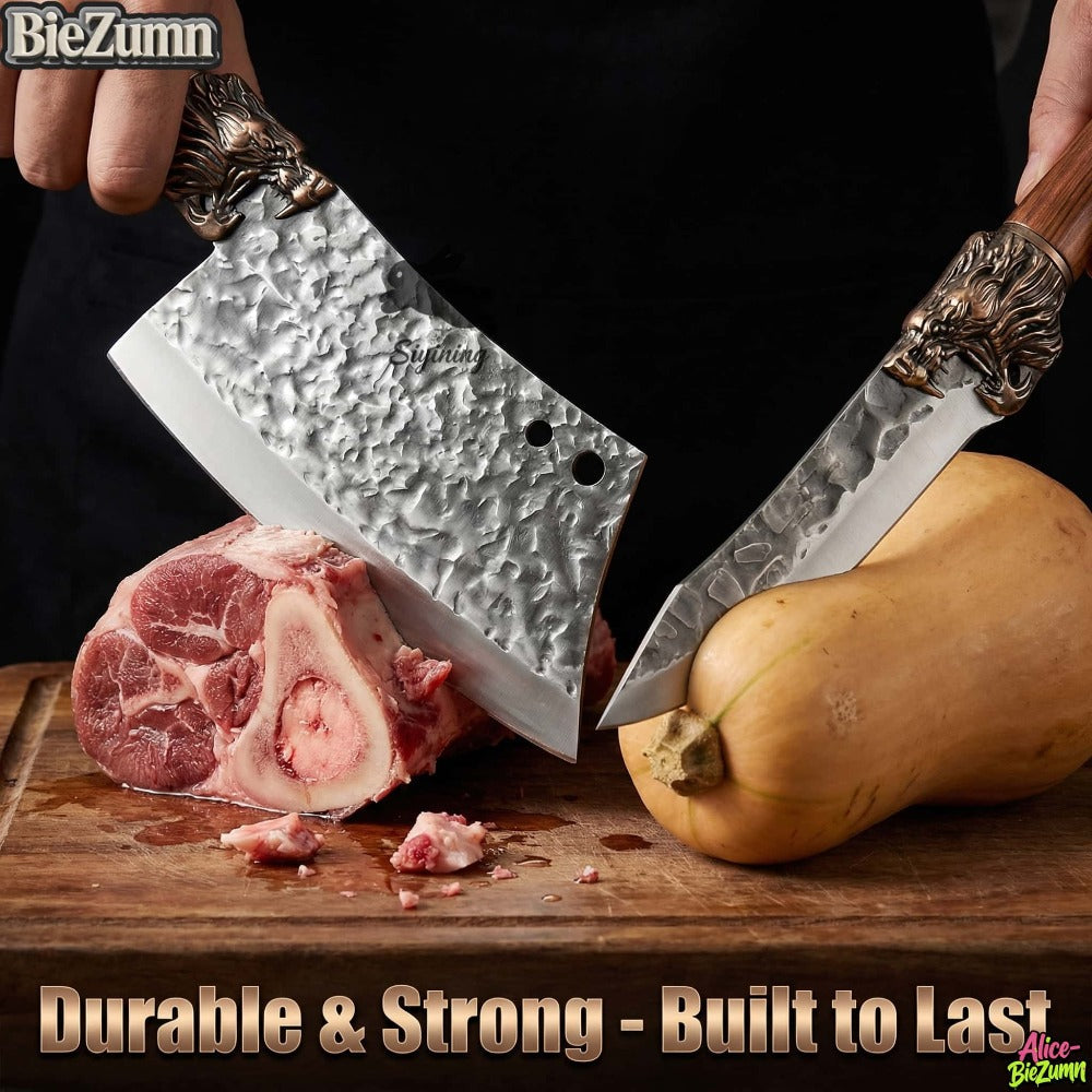 Kitchen Knife Set 7-Piece Stainless Steel Professional Chef Knives with Boning Slicing Carving Peeler Butcher Knife & Scissors, Ultra-Sharp for Meat Fish Fruits Home & Pro Use