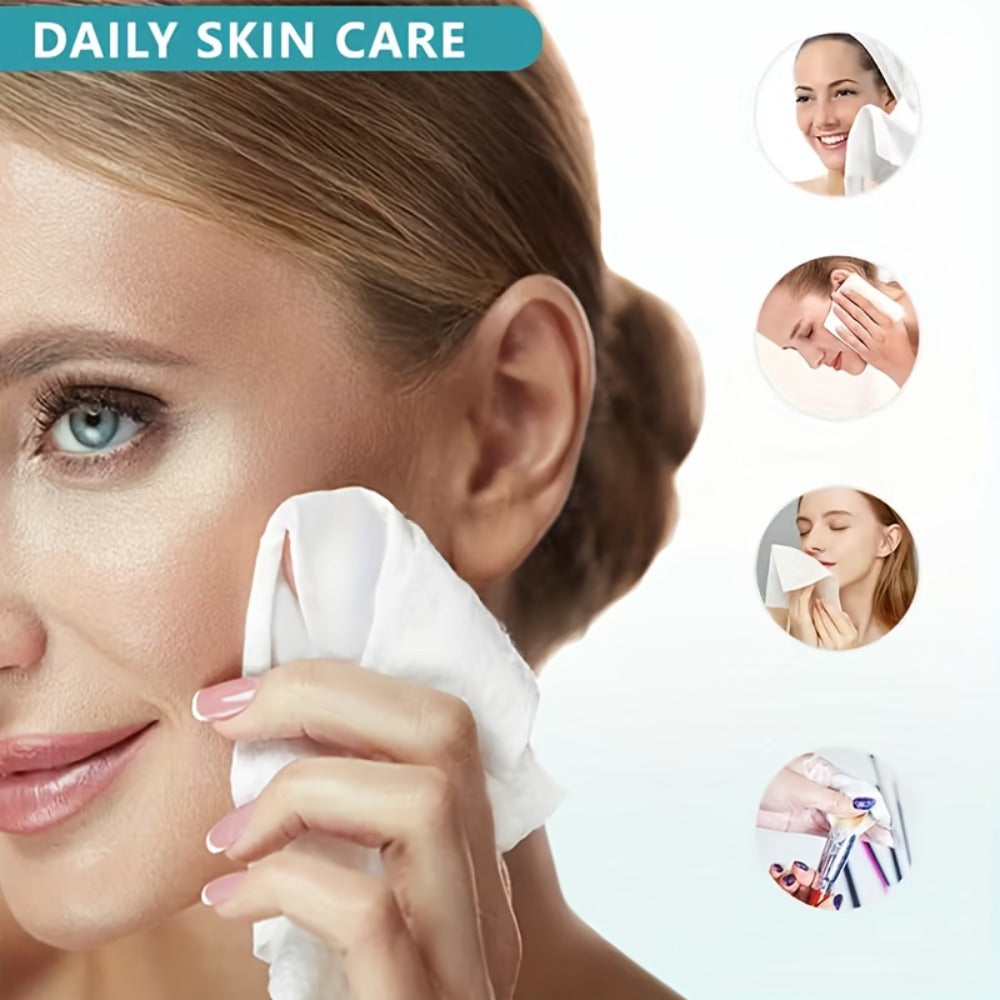 Disposable Face Towels Jumbo Ultra-Soft Extra Thick ¨C Highly Absorbent Dry Wet Dual-Use Facial Wipes for Makeup Removal, Facial Cleansing, Spa & Travel, All Skin Types, 50 / 100 / 150 Sheets per Pack