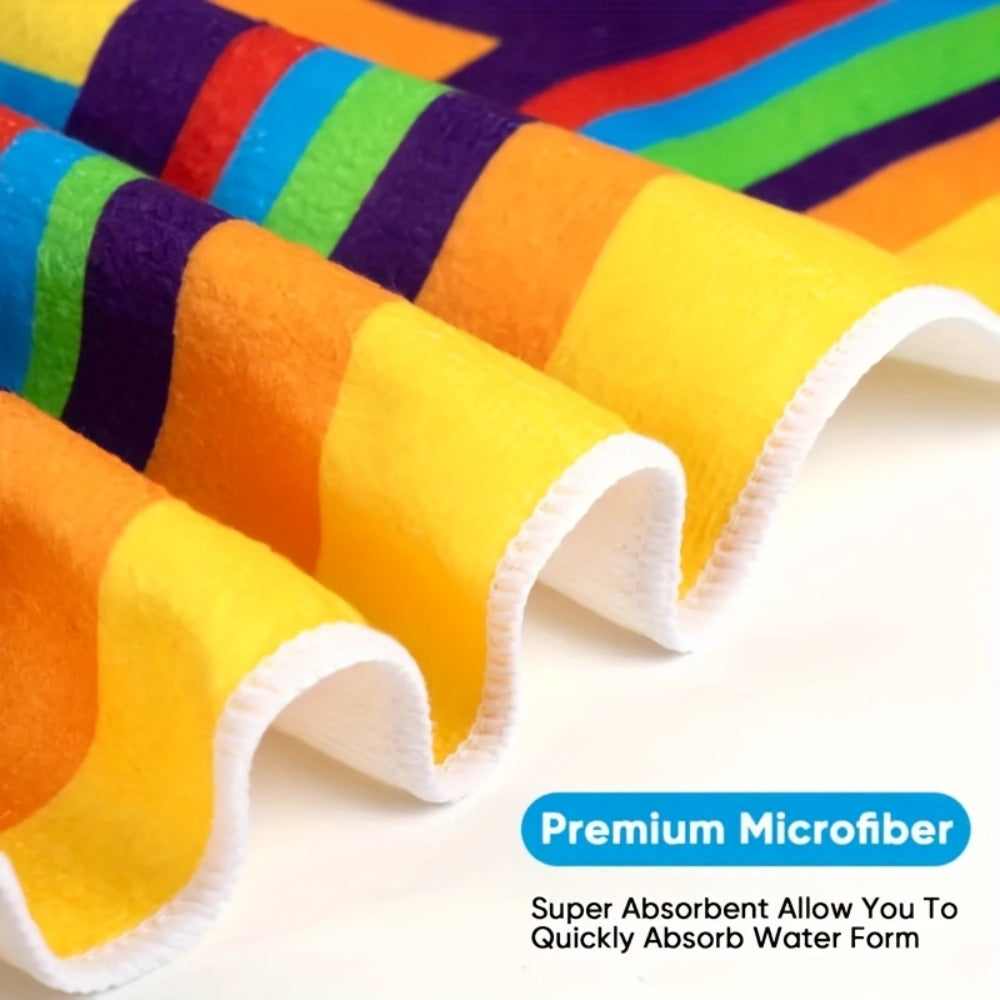 XL Bath Towel Extra Large 70x31 Inch Ultra Soft Absorbent Quick Dry Microfiber Shower Towel Striped Tropical Home Hotel Bathroom