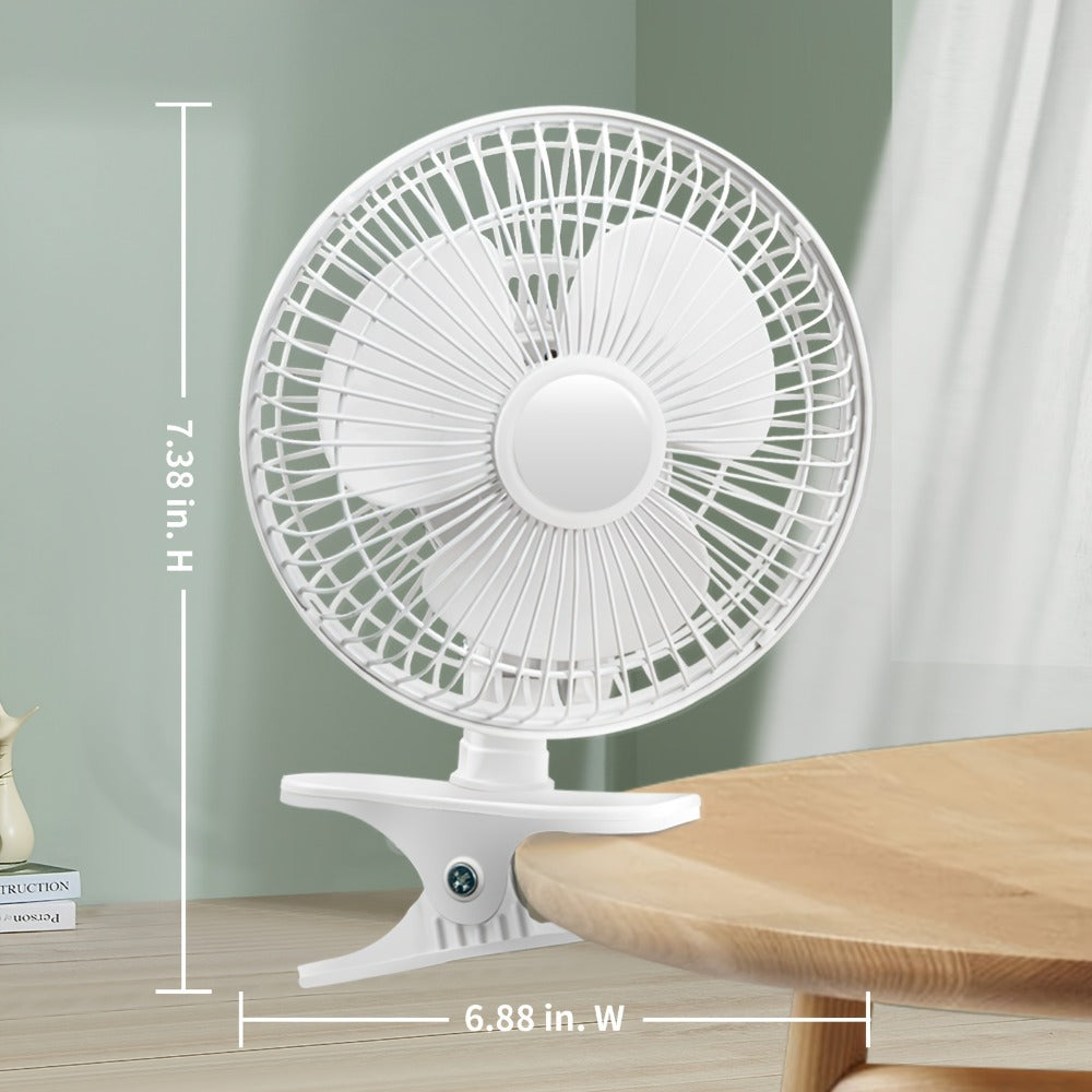 Turbo Table Fan 8 Inch 3-Speed Quiet Air Circulator, Wall Mountable with Adjustable Tilt and Carry Handle, Portable Desktop Fan for Bedroom, Office, Living Room and Home Cooling