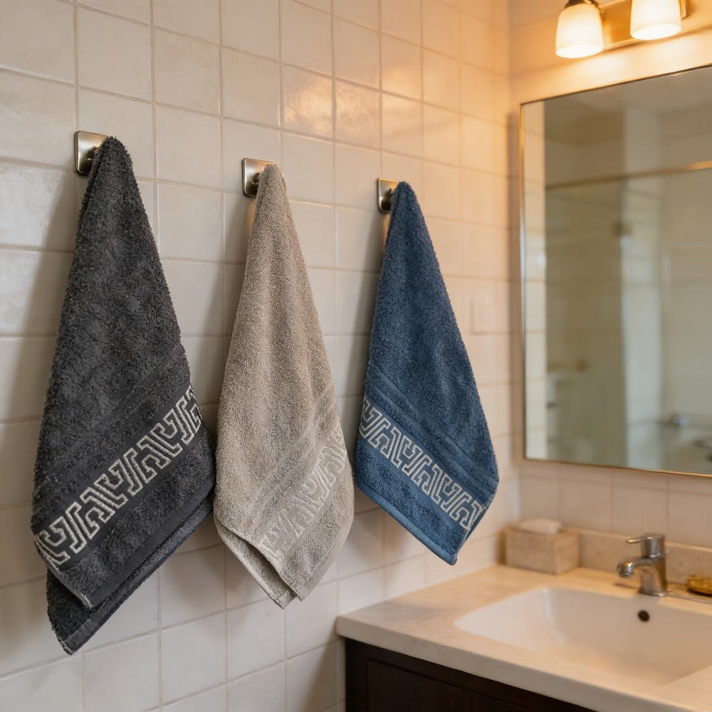 Bath Towel Set of 3 Microfiber Quick Dry 400 GSM Soft Absorbent Bathroom Towels Coastal Pattern Spa Gym Home ¡ª Luxury 3-Pack for Adults