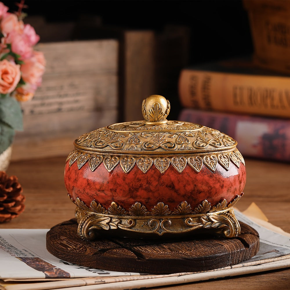 Jewelry Organizer Box with Lid - Necklace Earring Bracelet Ring Storage Case, Elegant Home Decor Gift