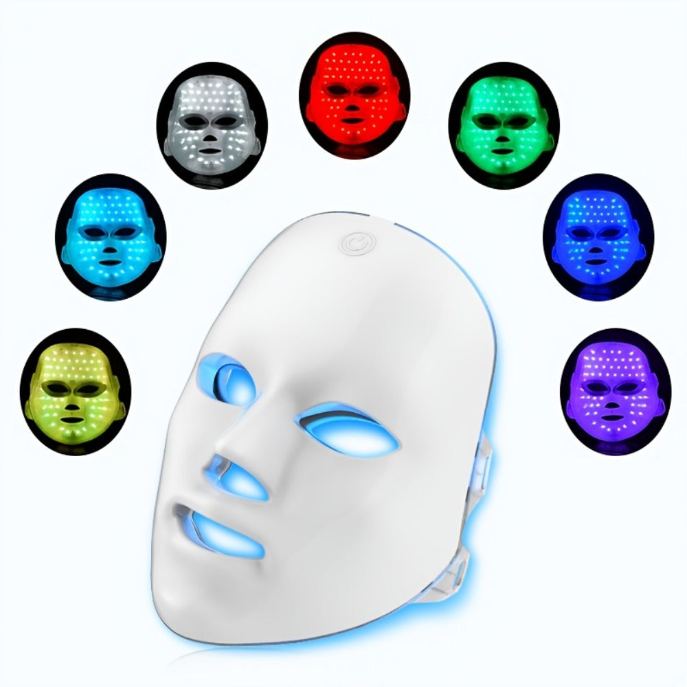 Portable 7-Color LED Facial Mask Device ¨C USB Rechargeable Home Beauty Skincare Tool for Face Care, Anti-Aging & Acne, Perfect Gift for Girlfriend & Valentine's Day
