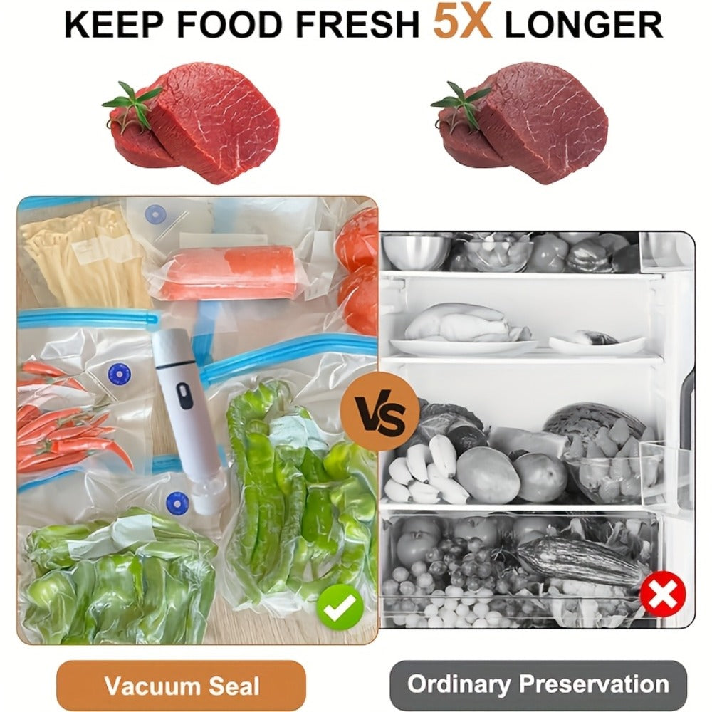 Handheld Vacuum Sealer Machine for Food Storage Portable Food Vacuum Preservation Device with 15 or 30 Vacuum Bags ¨C Powerful Compact Vacuum Sealing Machine for Freshness