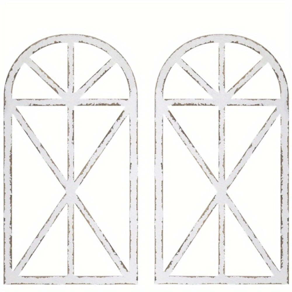 Vintage Wooden Window Frame Wall Decor 2pcs ¨C Rustic Farmhouse Wall Art, Distressed Wood Blind Frame No Glass for Home, Bedroom, Office & Wedding Decoration