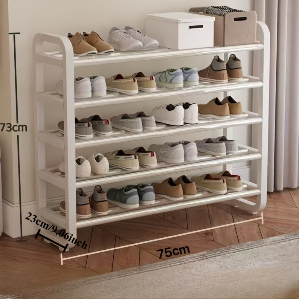 5-Tier Shoe Rack Organizer for Entryway, Space-Saving Narrow Shoe Storage Shelf, Multi-Layer Floor Mount, Holds 18 Pairs, No Assembly Tools Needed