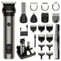 7-in-1 Hair Clipper Grooming Kit for Men Professional Cordless Barber Trimmer Set Beard Nose Body Hair USB Rechargeable 9 Guide Combs Self-Sharpening Blade Home Barber Kit Black
