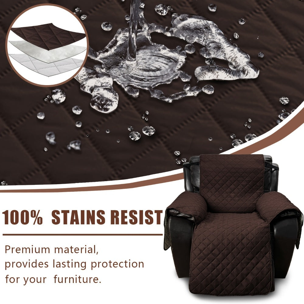 Non-Slip Recliner Chair Cover Sofa Slipcover with Elastic Straps Washable Pet Furniture Protector Indoor Outdoor 8 Colors