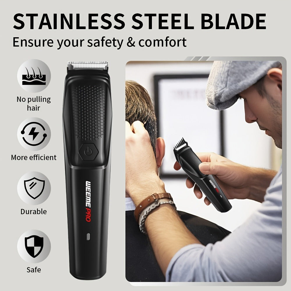 Beard Trimmer for Men - Professional Hair Clipper Electric Razor Zero Gapped T-Blade Edger Liner Cordless Rechargeable Mustache Trimmer Grooming Kit for Body Face Neck Black