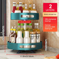 Rotating Spice Rack Double Layer Stainless Steel Countertop Corner Seasoning Storage Organizer for Kitchen Pantry Cabinet Green Silver White Black