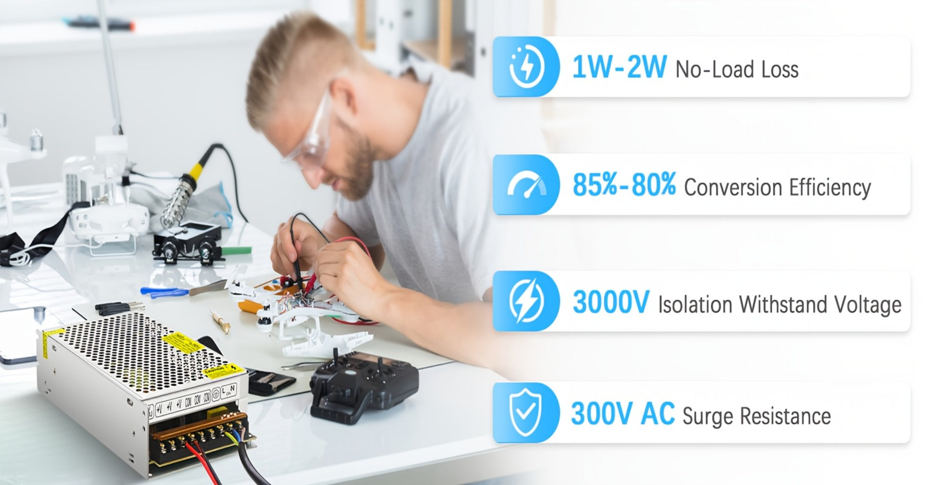 12V 20A 240W Switching Power Supply AC to DC Converter 110V 240V Input Regulated Adapter for LED Strip Lights 3D Printer CCTV Camera Ham Radio Audio Amplifier LCD Monitor