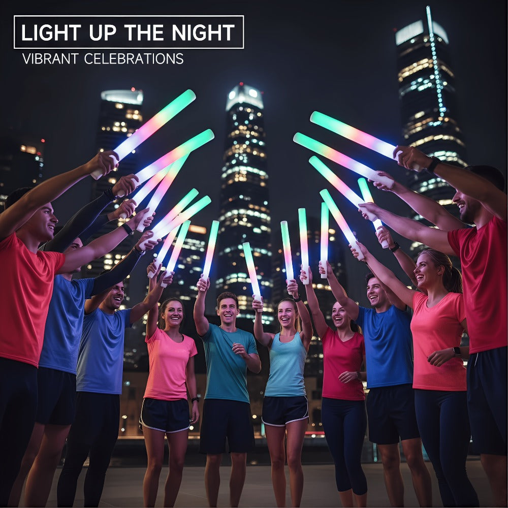 Foam Glow Sticks Set 103pcs 70pcs 40pcs ¨C LED Light Up Foam Sticks 3 Flashing Modes Assorted Colors Bulk Pack for Party Wedding Birthday Concert Rave Glow Night Event