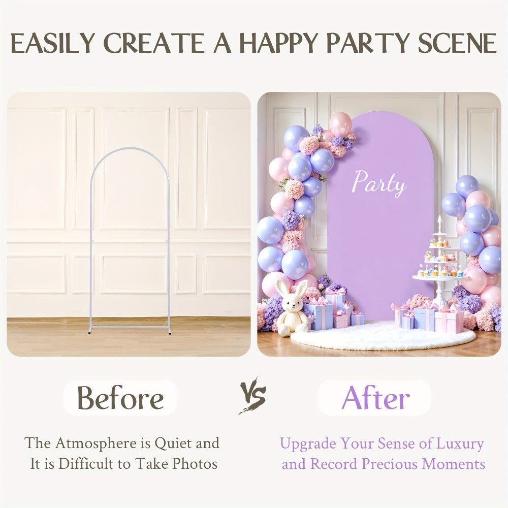 Arch Cover 6ft Stretchable Fabric Party Decoration | Wedding Ceremony Backdrop Cover Wrinkle-Free Zipper Fit for Gender Reveal Bridal Shower Birthday Holiday Celebration 8 Colors