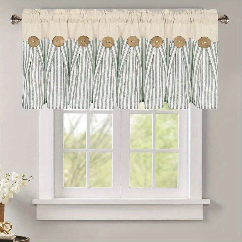 Bohemian Striped Patchwork Curtains, Semi-Sheer Rod Pocket Window Curtains for Bedroom Living Room Kitchen Cafe, Country Cottage Style, 1 or 2 Panels, Multiple Colors & Sizes
