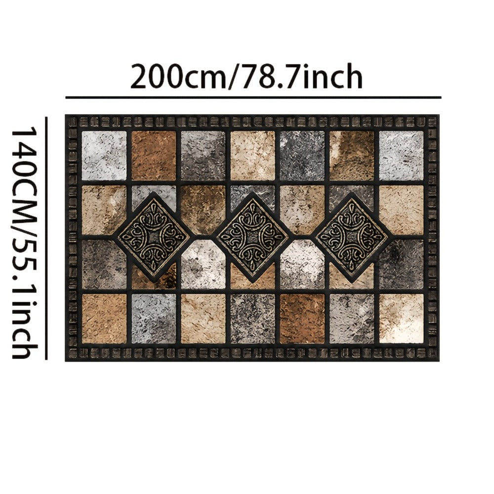 Marble Print Area Rug Luxury Soft ¨C Non-Slip Indoor Outdoor Carpet for Living Room, Bedroom & Entryway, Warm Cozy Tile Pattern Floor Mat, 56x80 Inches
