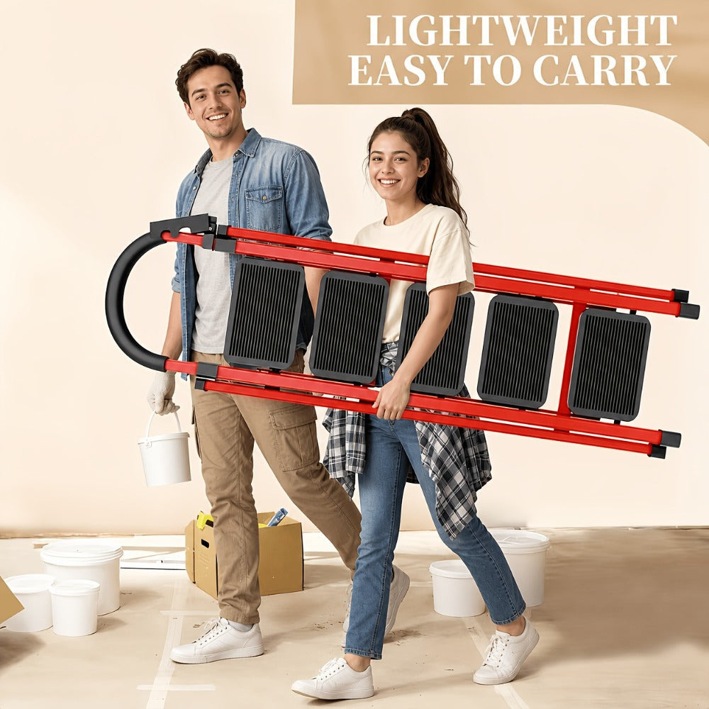 Folding Step Ladder with Anti-Slip Pedals & Handrail ¨C 2/3/4/5 Step Stool for Adults, Sturdy Steel, Lightweight Portable, Non-Slip Feet, Rust-Resistant, Foldable for Home Kitchen Office Bedroom Use