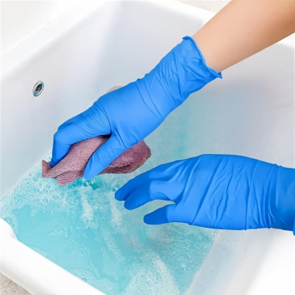 Anti-Slip Nitrile Gloves Bulk 200/500/1000pcs, Disposable Latex-Free Gloves for Aquarium Cleaning Pet Care Food Handling, S M L Sizes, Cost-Effective Value Pack