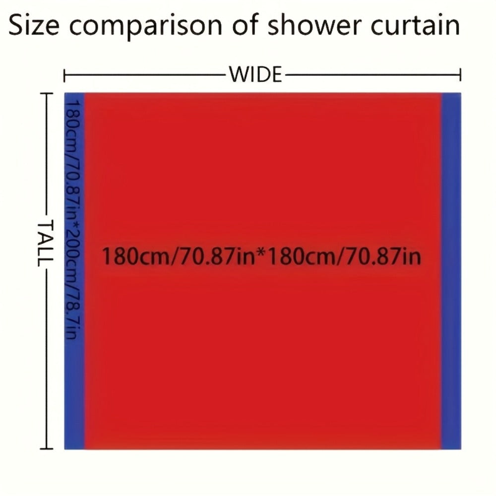 Rose Print Shower Curtain 4-Piece Bathroom Set ¨C Toilet Lid Cover Mat Machine Washable with 12 Hooks Elegant Floral Decor