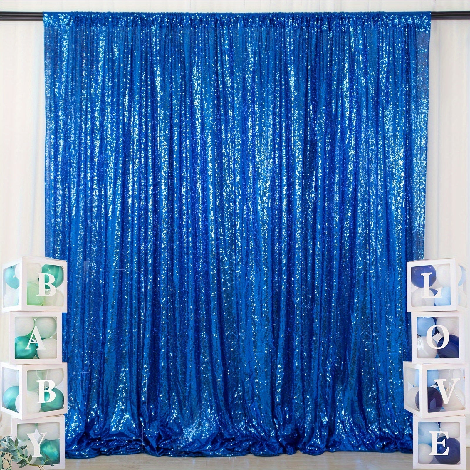 Sequin Backdrop Curtain for Party Wedding - 4x8ft Shimmering Glitter Curtain for Birthday Photo Booth Stage Decoration, Easy Hang, Multi-Color