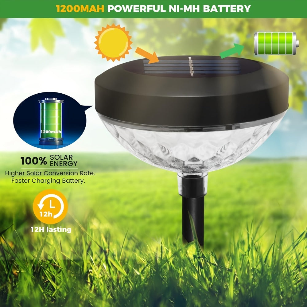 Solar Outdoor Lights 6 Pack - IP44 Waterproof LED Garden Lights with Smart Light Sensor, 2-in-1 Color & Warm White, Solar Powered Landscape Lights for Patio Yard Lawn Path Sidewalk Christmas Decor