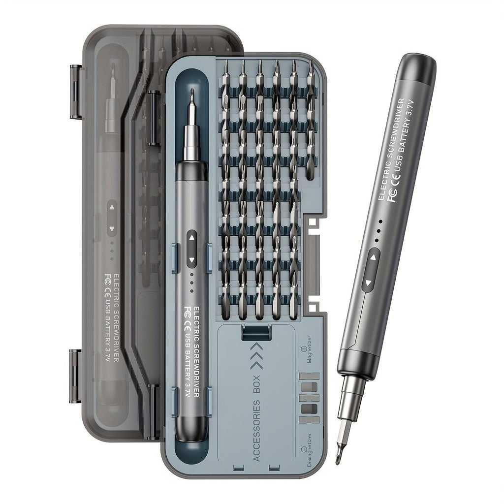 Electric Screwdriver Set 48-in-1, Cordless USB Rechargeable Precision Repair Kit with 38 Magnetic Bits for Phone, Laptop, Camera, Watch