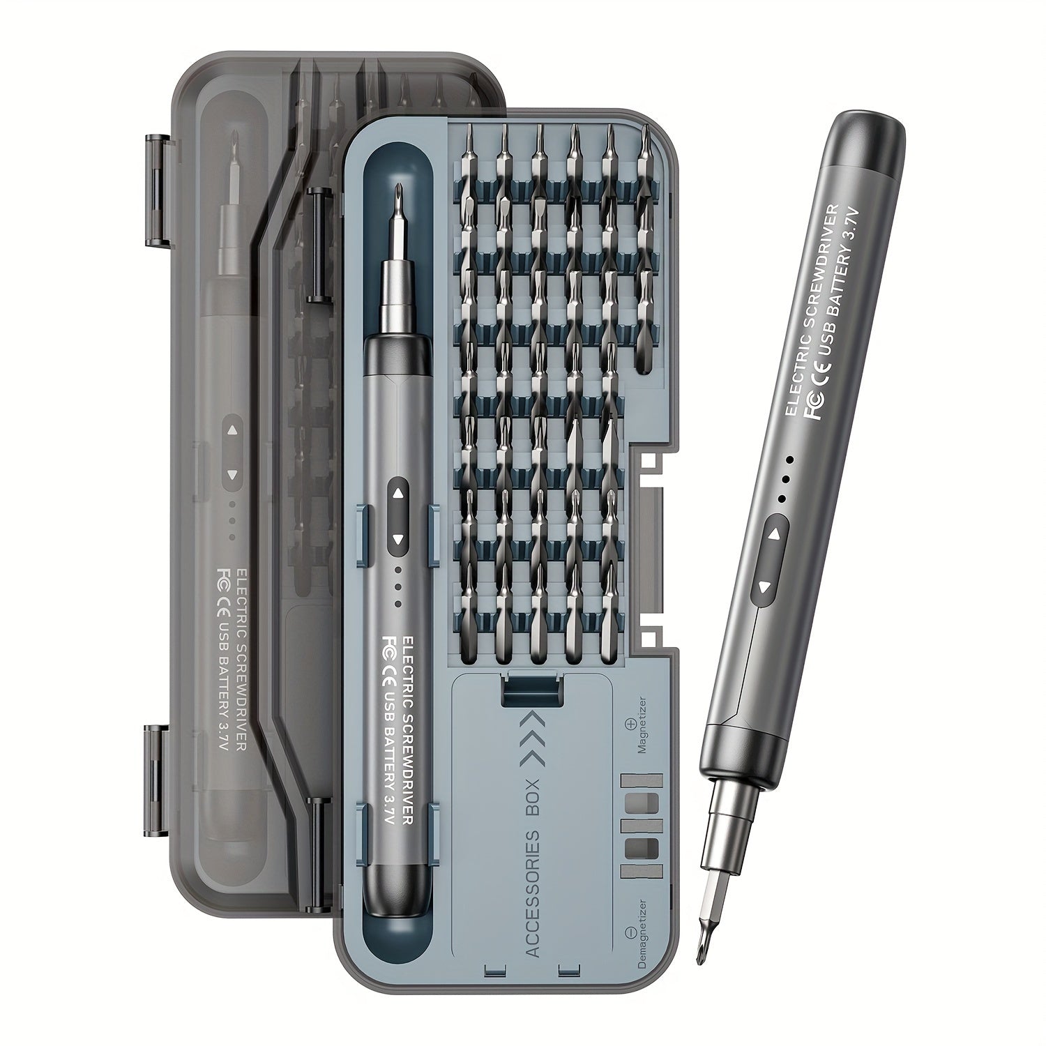 Electric Screwdriver Set 48-in-1, Cordless USB Rechargeable Precision Repair Kit with 38 Magnetic Bits for Phone, Laptop, Camera, Watch