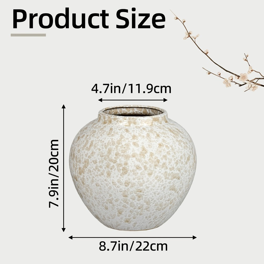 Ceramic Flower Vase Farmhouse Rustic Vintage Bud Vase for Home Decor Living Room Bedroom Kitchen Office Shelf Dining Table Fireplace Centerpiece Decoration Multiple Sizes