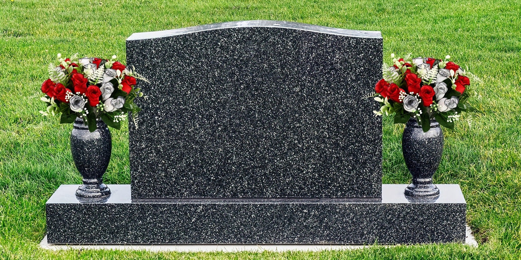 Artificial Cemetery Flowers for Grave with Saddle, Silk Rose Bouquet Headstone Decoration, Memorial Day Grave Flowers, Outdoor Grave Marker Floral Arrangement, 1/2/3 PCS